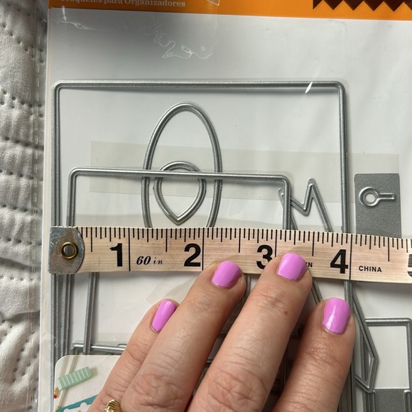 New Set of 2 thin metal die cuts and clear stamps for planner paper crafting - Picture 14 of 15